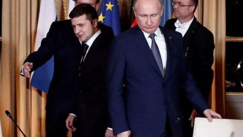 ვოლდიმირ ზელენსკი და ვლადიმერ პუტინი